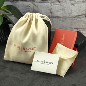 NEW James Avery Cream and Red Jewelry Pouch, Box, & Bag